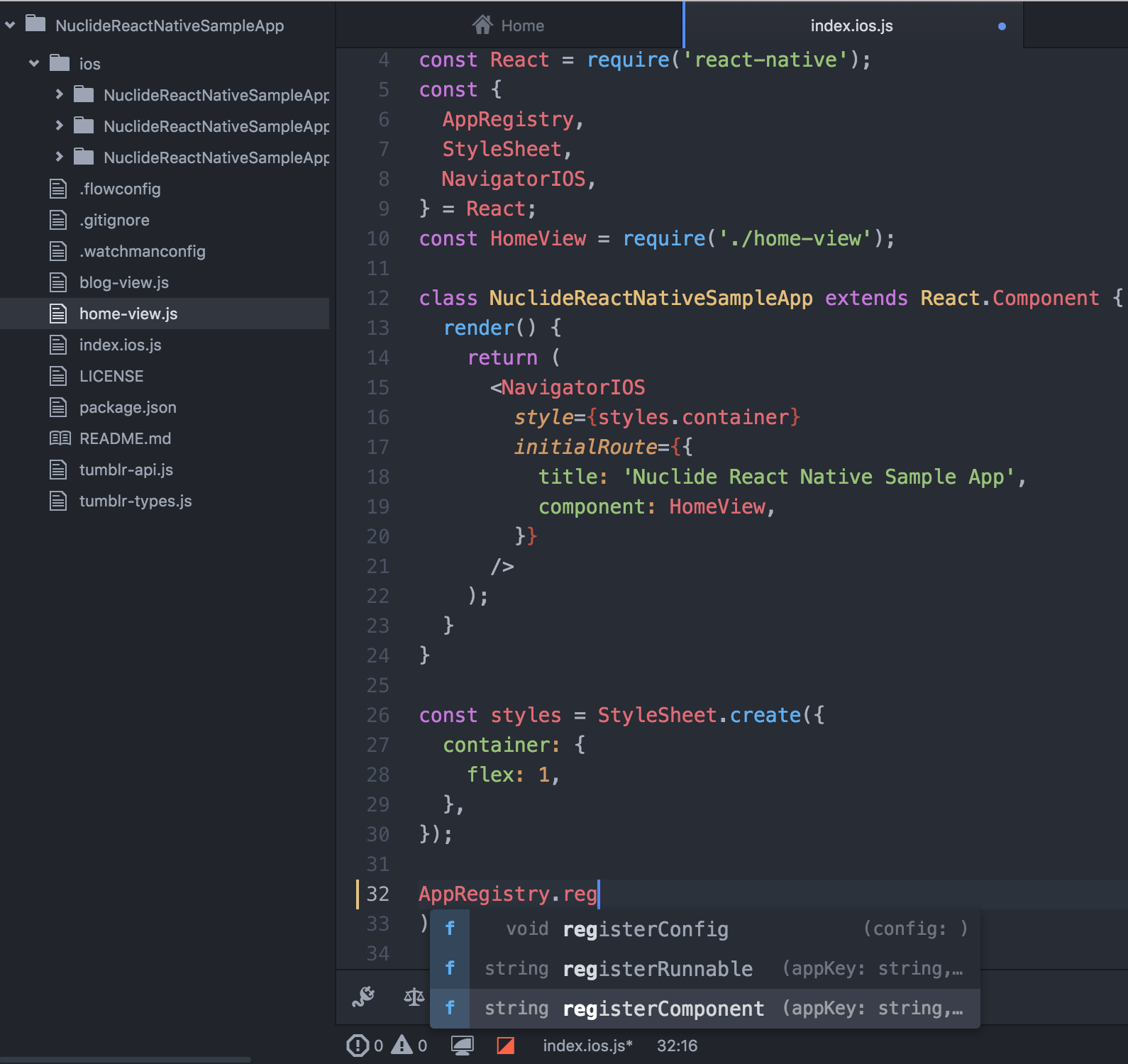 webstorm react native